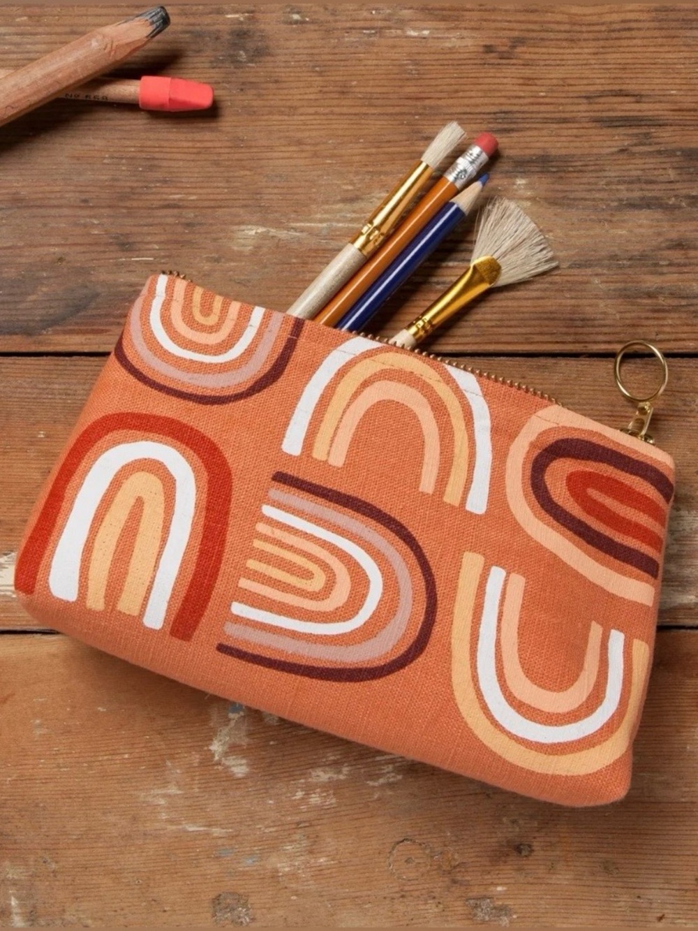 Danica Studio Linen Sunrise Cosmetic Bag, New With Tags